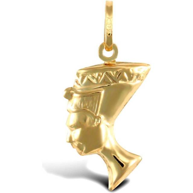 Jewelco London Ladies 9ct Yellow Gold Nefertiti Head Egyptian Charm Pendant - JPC226