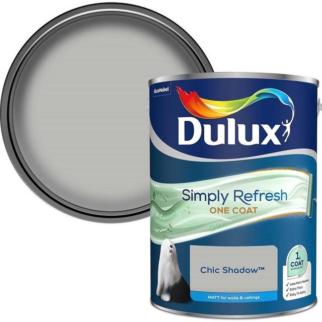 Dulux Simply Refresh One Coat Matt Emulsion Paint - Chic Shadow - 5L - Greys