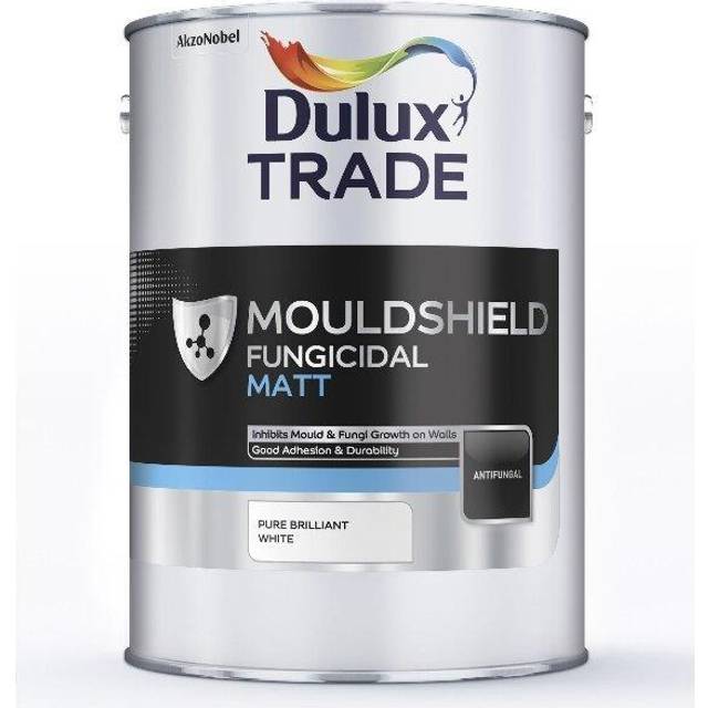 Dulux Trade Mouldshield Fungicidal Matt Pure Brilliant White 5L