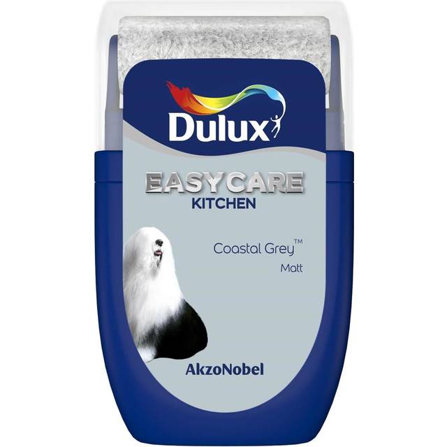 Dulux Easycare Kitchen Matt, Coastal Grey 30ml Sample, Emulsion Paint for Kitchens, Paints, Wall and Ceiling Paints