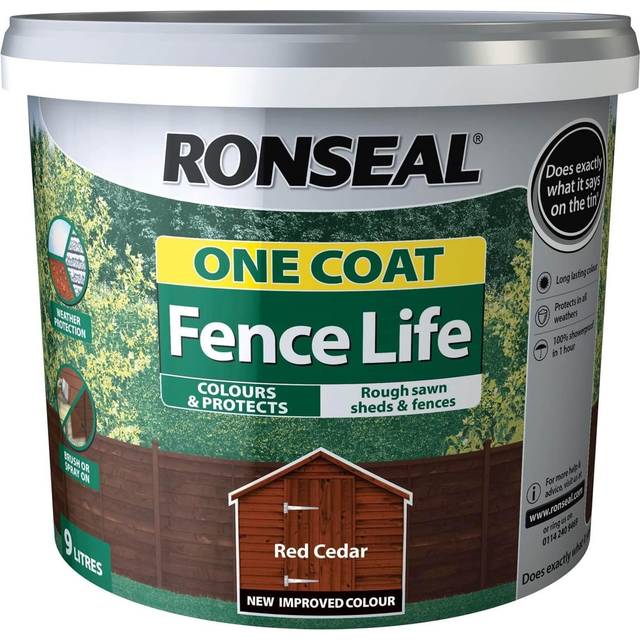 Ronseal 9L One Coat Fence Life Paint - Red Cedar