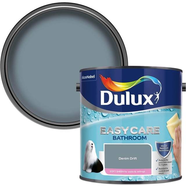 5275844 Easycare Bathroom Soft Sheen Emulsion Paint For Walls And Ceilings - Denim Drift 2.5L