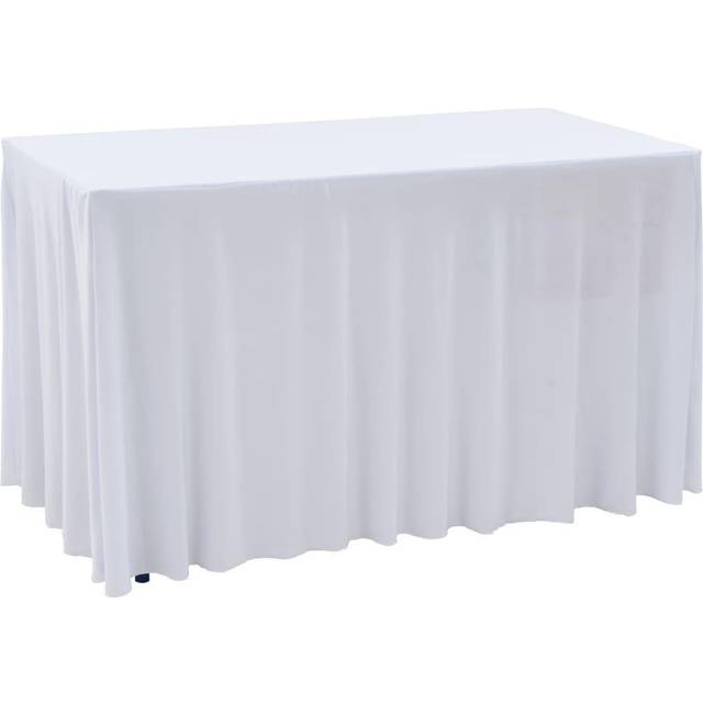 vidaXL 2 pcs Stretch Table Covers with Skirt 243x76x74 cm White
