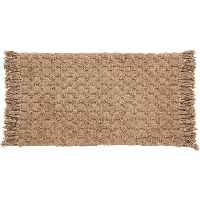 Nordal - Luna bath rug - fringes - Badmatta - Light Brown - B60 x L125 cm