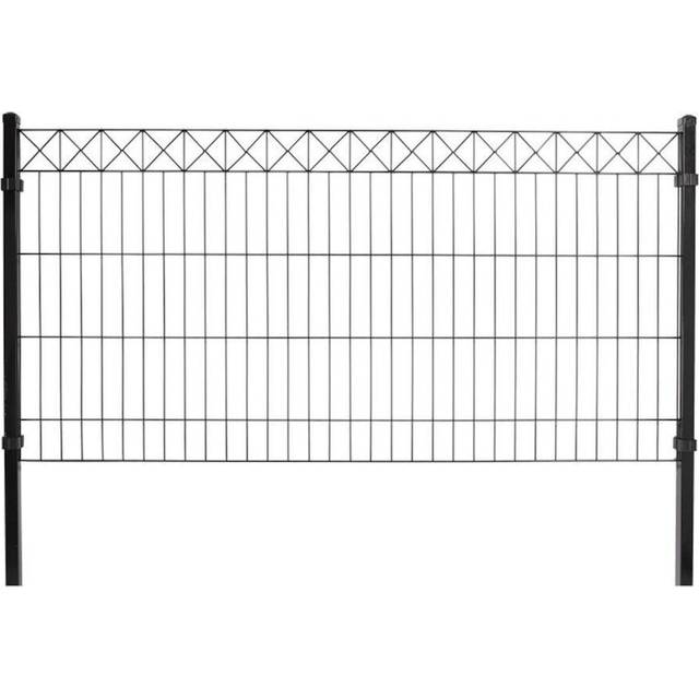 Panelstängsel Hortus 4 Sektioner Inkl Grind Svart 100X100 Cm