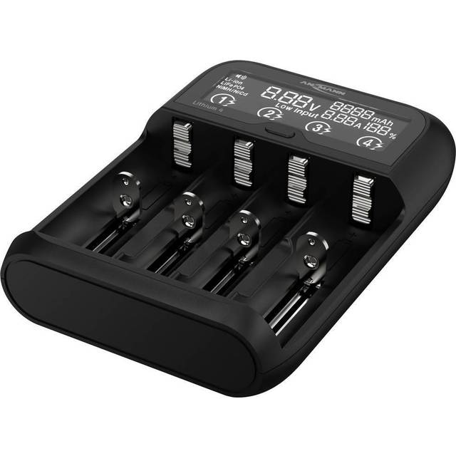 Ansmann Lithium 4 Batteriladdare LiFePO, LiIon, NiCd, NiMH 10340, 10350, 10440, 10500, 10350, 10440, 10500, 12500, 12650, 13500, 13650, 14500, 14650, 16340,