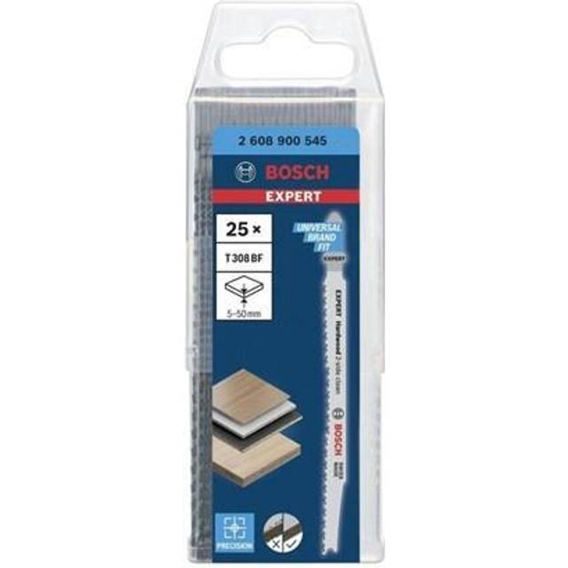 Bosch Expert T308 BF Hard Wood Cutting Jigsaw Blades Pack of 25