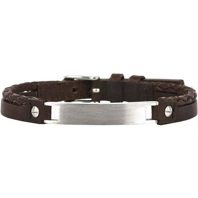 PONTUS armband Brunt/Stål