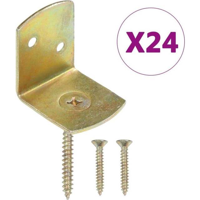 vidaXL Fence Panel Brackets 24 pcs L Shaped Galvanised Metal