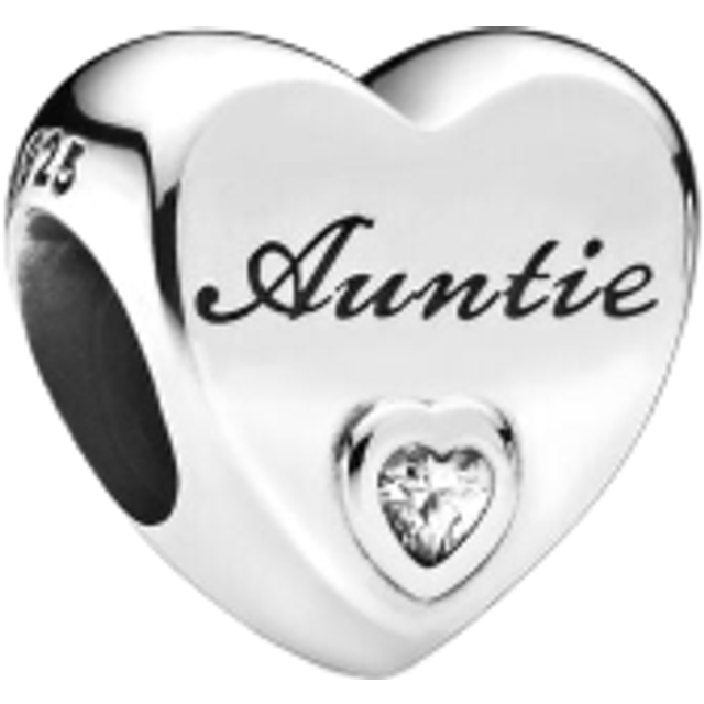 Pandora Auntie Love Heart Charm - Sterling silver / Cubic zirconia - Clear - one size