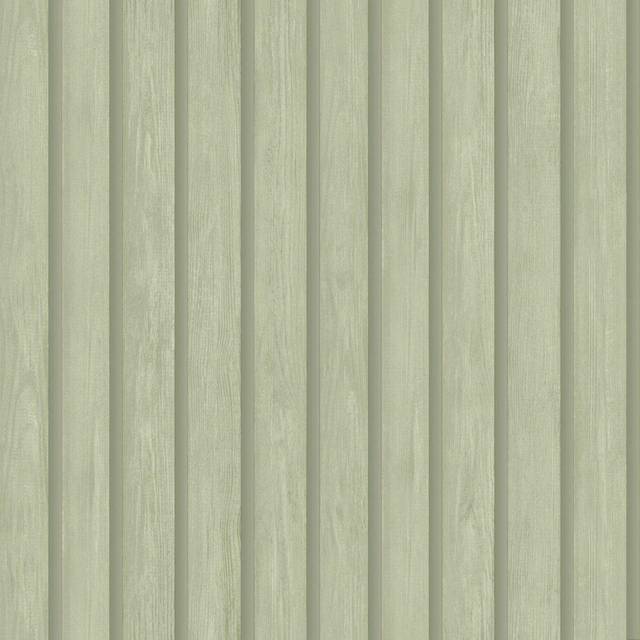 Holden Decor Wood Slat Wallpaper - Soft Green - One Colour
