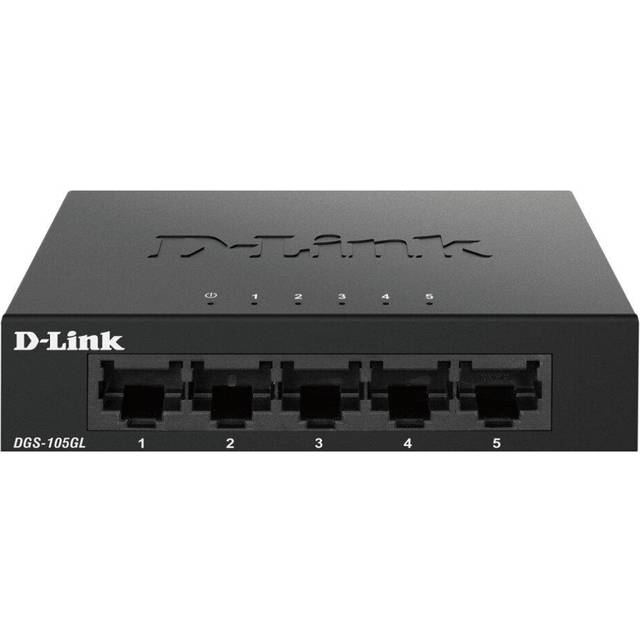 D-Link DGS-105GL/B 5-Port Gigabit Ethernet Metal Housing Unmanaged Sw