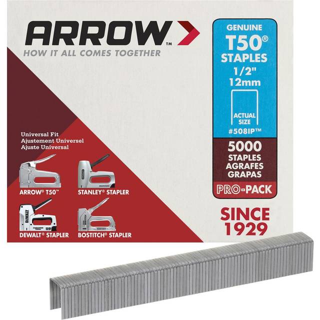 Arrow 508 Staples 1/2" - 12MM - (Box of 5000)