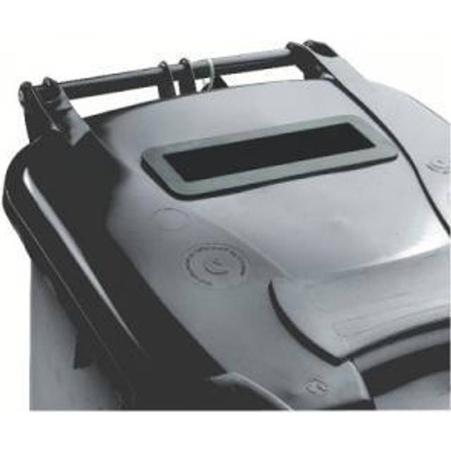 140L Wheelie Bin with Confidential Waste Paper Slot on Lid with Lock - Grey