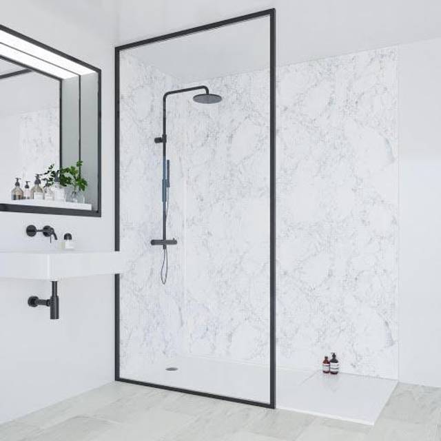 Multipanel Linda Barker Bathroom Wall Panel Unlipped 2400 x 598mm Bianca Luna 3421