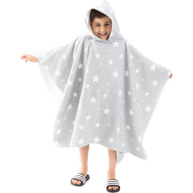 Dreamscene Kids Star Poncho Towel - Grey