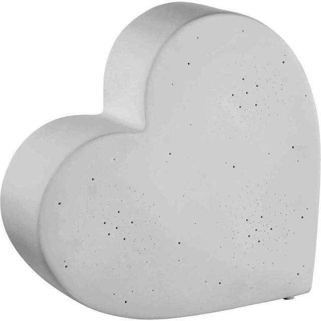 White heart shaped ceramic led night warm light desk lamp kids nursery baby room