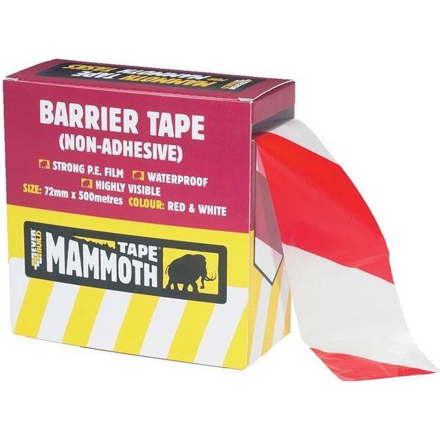 Everbuild Non Adhesive Barrier Tape Red / White 72mm 500m