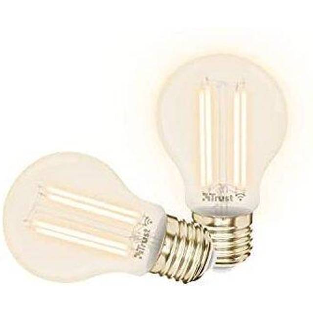 Trust WiFi E27 Smart Bulb, Filament LED Bulb, Works with Alexa and Google Home, E27 Screw Bulb, No Hub, 2.4GHz WiFi Bulb, Warm to Cool Vintage Light B