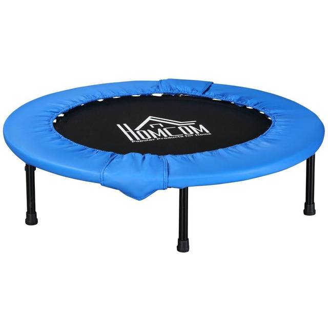 HOMCOM Dia. 96cm Fitness Trampoline Exercise, Max Load 100 KG, Blue Black