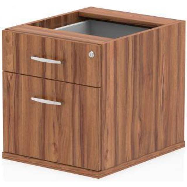 Static Under Desk Pedestal 2 Drawer | 410h x 440w x 550d mm | Walnut I