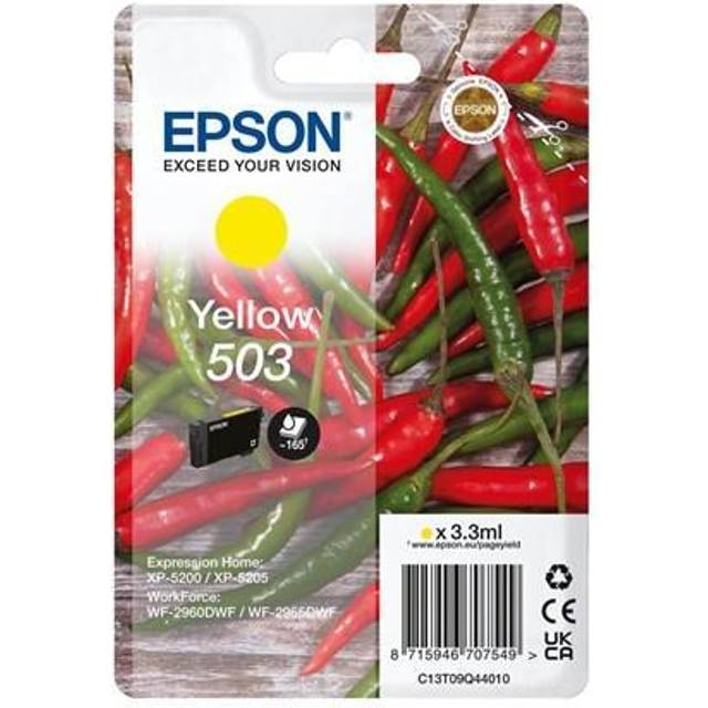 Epson 503 - 3.3 ml - gul - original - blister med RF-larm/akustiskt larm - bläckpatron - för Expression Home XP-5200, XP-5205, WorkForce WF-2960DWF, WF-2965DWF