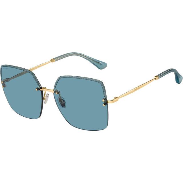 Jimmy Choo Tavi/s Yd2/ku Women's Sunglasses - 60mm, Gold Frame With Blue Lenses