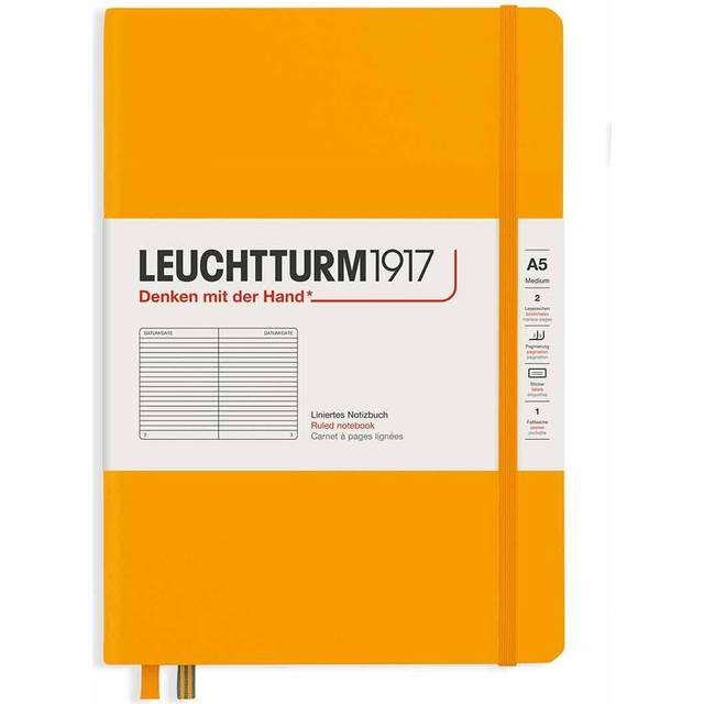 Leuchtturm1917 : A5 Hardcover Notebook : 80gsm : 251 Pages : Ruled : Rising Sun