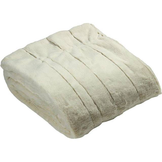 Paoletti Empress Cream Faux Fur Throw 130 x 180cm - 180 x 130cm