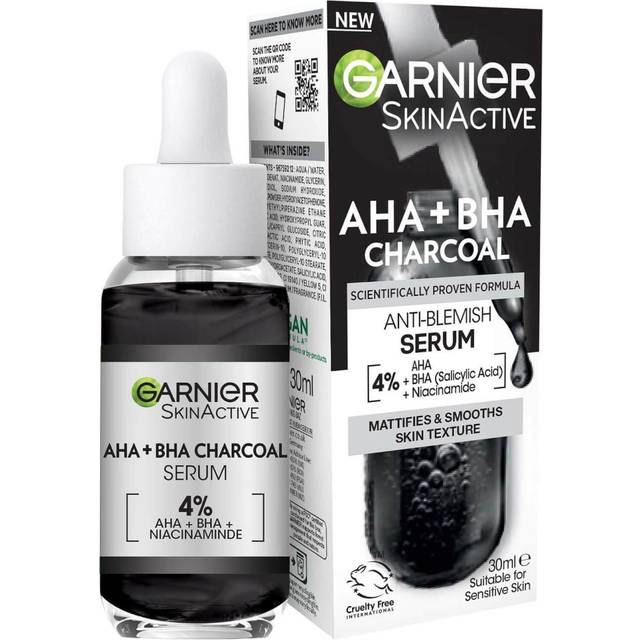 Garnier Skinactive 4% AHA + BHA & Niacinamide Charcoal Serum