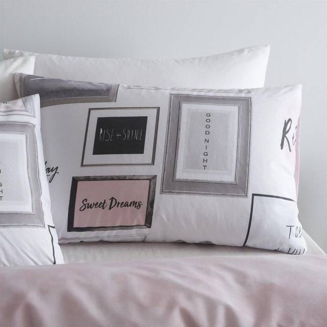 Sleep Dreams Reversible Duvet Cover Set with Pillowcases - Blush (200 x 200cm Duvet Cover + 2 Standard Pillowcases)