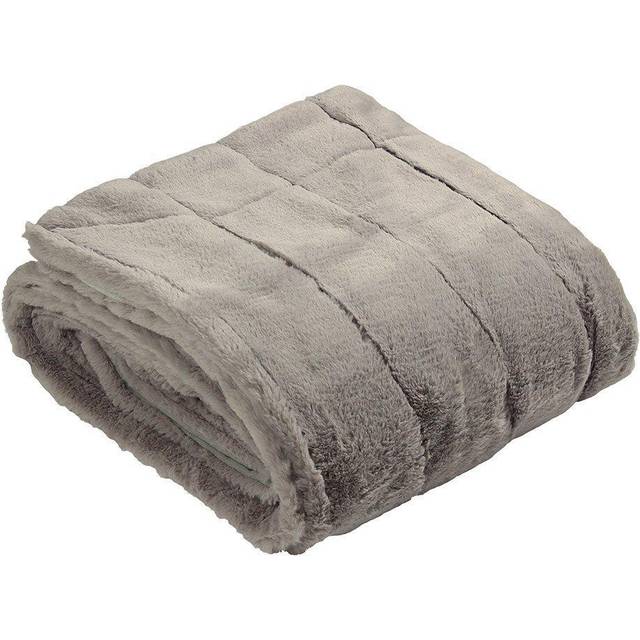 Paoletti Empress Grey Large Faux Fur Throw 140 x 200cm - 200 x 140cm