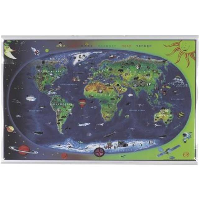 92 x 59 cm. Children's World map