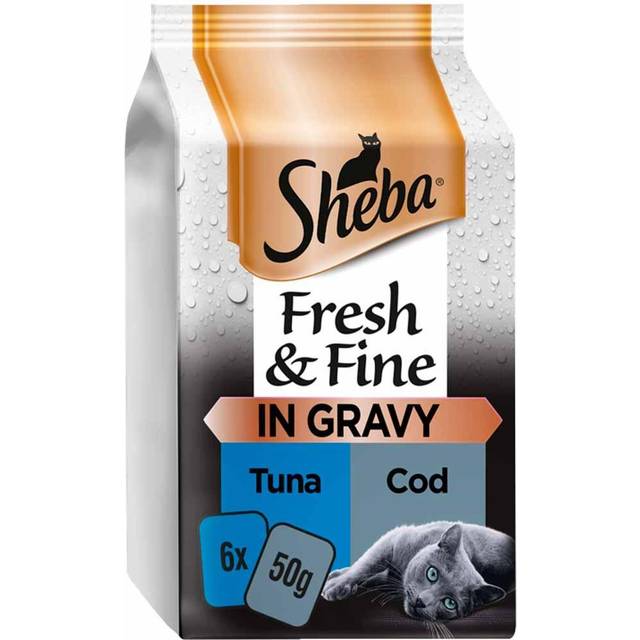 Sheba Fresh and Fine Fish in Gravy Cat Food Pouches 6 x 50g