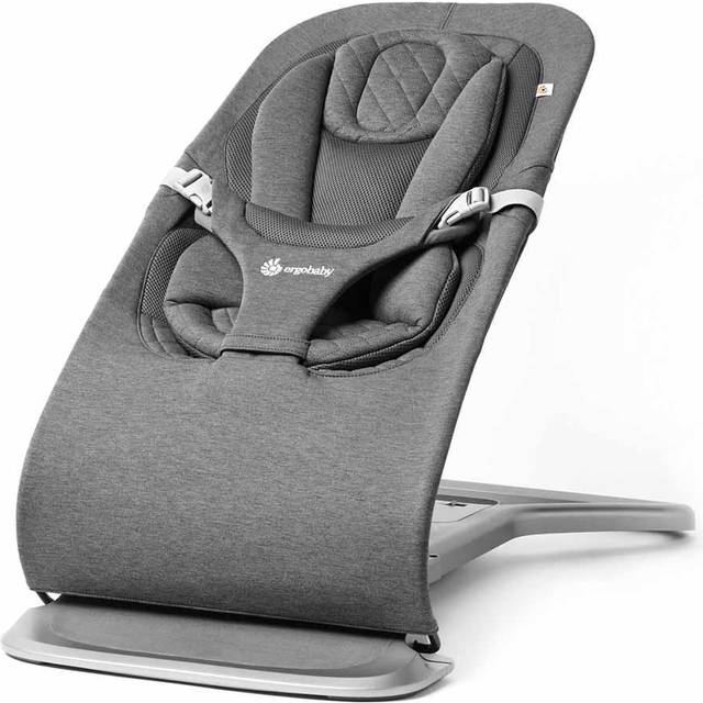 Ergobaby 3-in-1 Evolve Bouncer, Ergonomisk babysitter för nyfödda från födsel till småbarn, babygungstol med insats för nyfödda (2,5 kg - 13,2 kg), Grå (Light Grey)