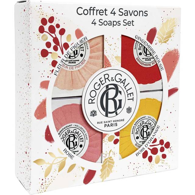 Roger & Gallet-Wellbeing Soaps Coffret: Fleur De Figuier 50g + Bois D'Orange 50g + Gingembre Rouge 50g + Rose 50g 912994-4pcs