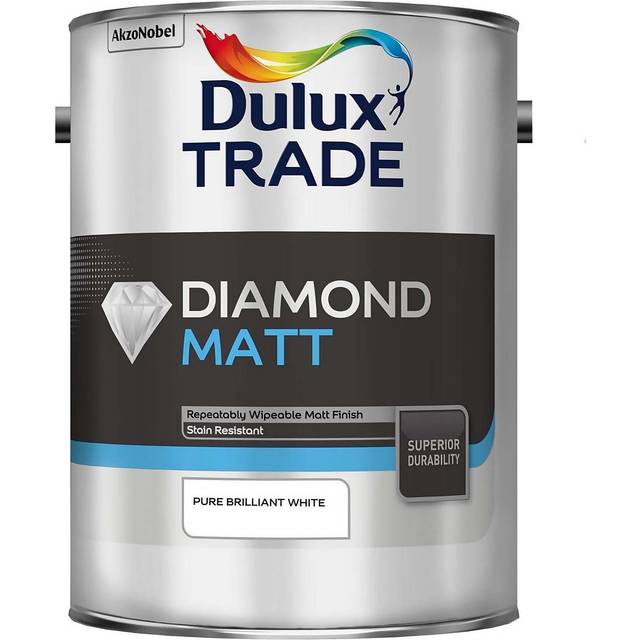 Dulux Trade Diamond Matt Emulsion Paint - Pure Brilliant White - 5L
