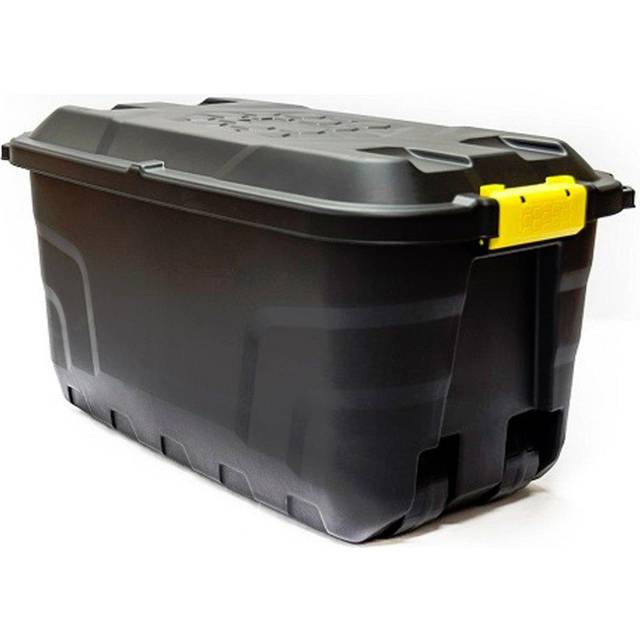 Strata Heavy Duty Storage Box with Wheels 75 Litre, Black