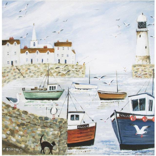 Art for the Home Harbourside Printed Canvas Wall Art 50x50cm