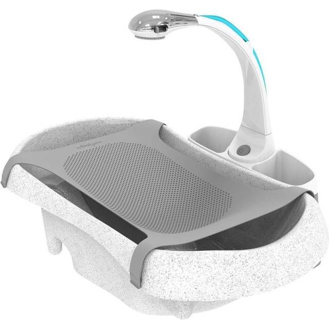 The First Years Rain Shower Baby Spa Newborn to Toddler Tub with Soothing Spray Showerhead - - Fat Brain Toys