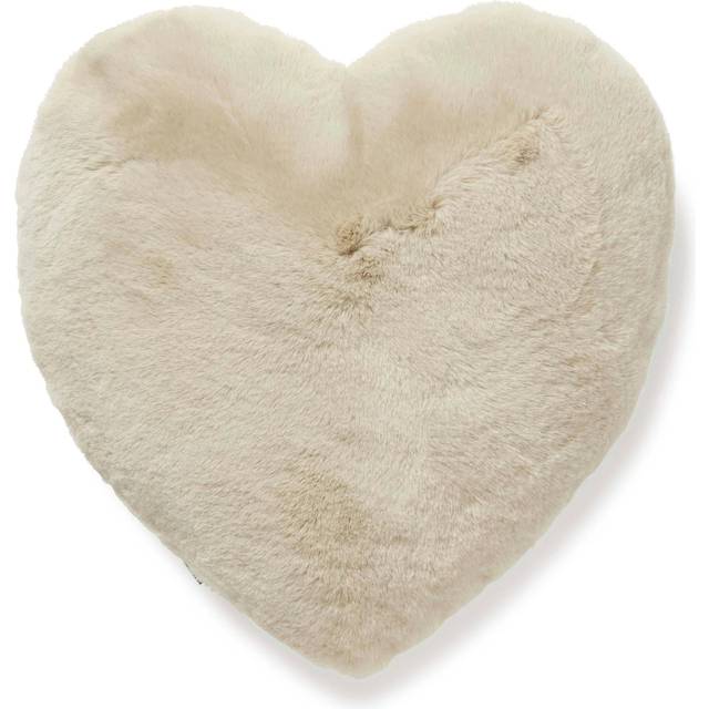 Skinnwille Hjertepude Fluffy Komplet pyntepude Beige, Brun (45x45cm)