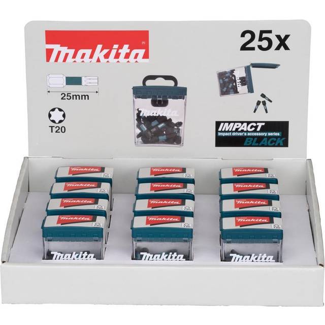 Makita Impact Black Torsion Torx Screwdriver Bits T20 25mm Pack of 25