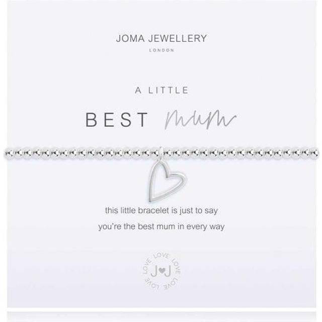 Joma Jewellery A Little Best Mum Beaded Bracelet, Silver