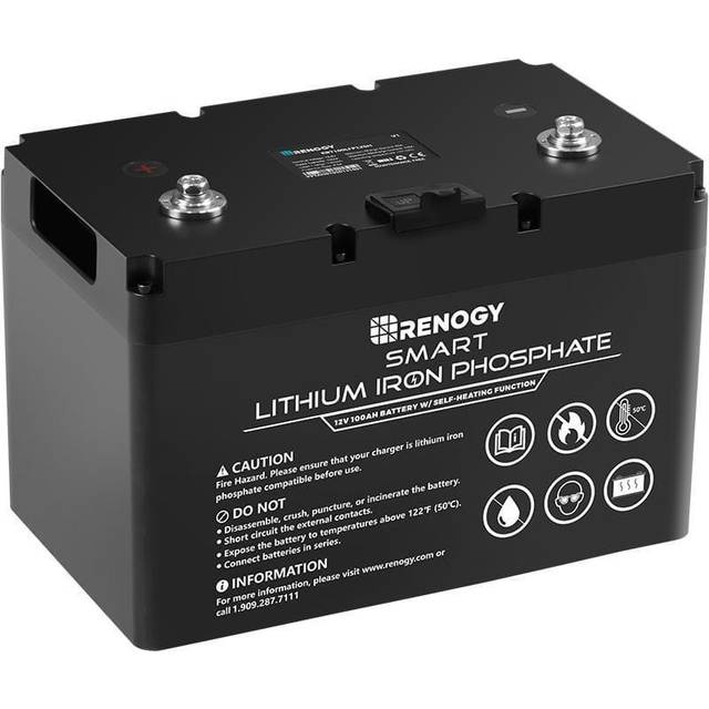 12V 100Ah Smart Lithium Iron Phosphate Battery w/ Self-Heating Function (1851)