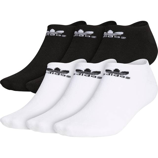 adidas Originals Big & Tall Trefoil No Show Socks (6-Pair)  White/Blac