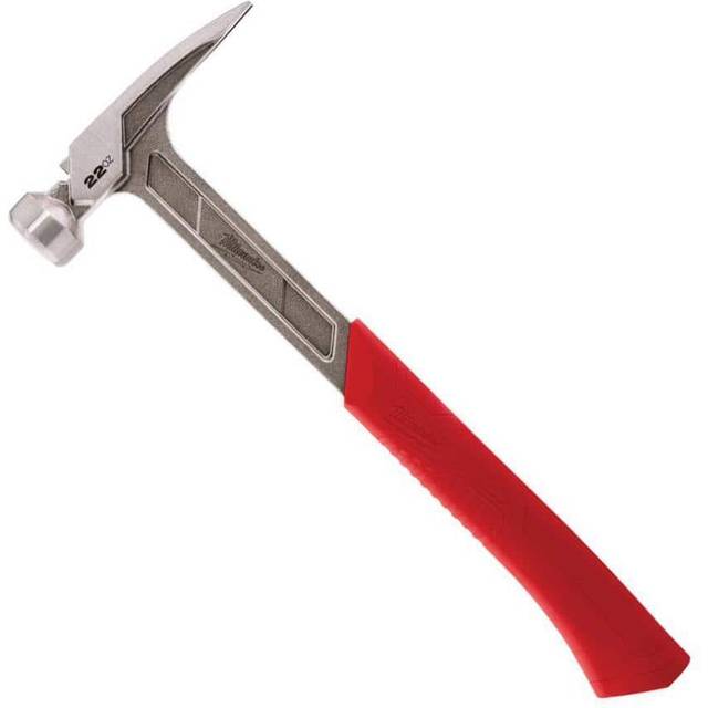 Milwaukee 22oz smooth face framing straight claw hammer with nail magnet