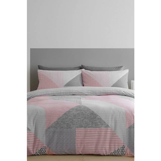 Larsson Geo Duvet Cover Set - Pink (Kingsize - 2 Standard Pillowcases)