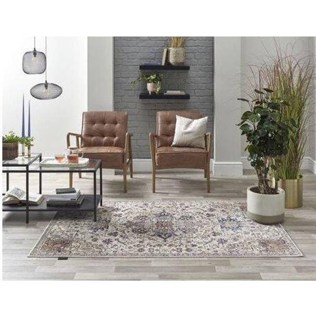 (240x330cm) Alahambra Ivory/Beige Large Rug Living Room Bedroom Rugs Soft Easy Care Carpet