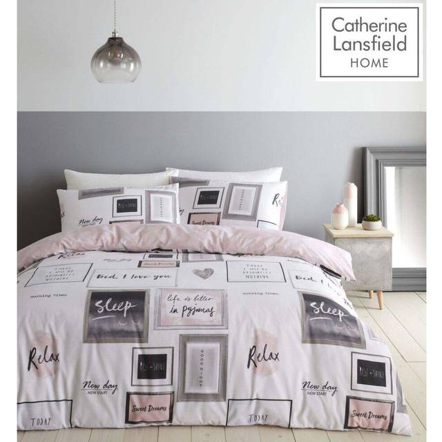 Sleep Dreams Reversible Duvet Cover Set with Pillowcases - Blush (220 x 230cm Duvet Cover + 2 Standard Pillowcases)