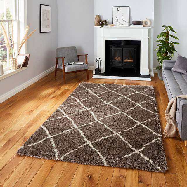 Think Rugs Scandi Berber Beige/Cream Rectangle 120 x 170cm Polypropylene Berber G257, Pink